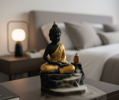 Buda + 50 conos de incienso + pinzas de madera