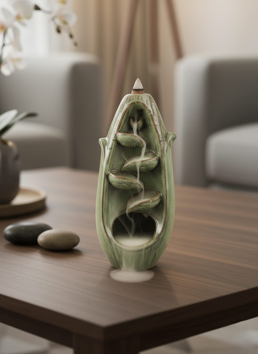 Cascada Eterna + 50 conos de incienso + pinzas en madera