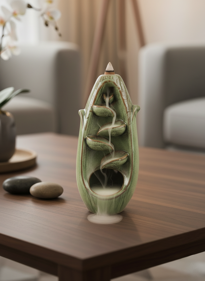 Cascada Eterna + 50 conos de incienso + pinzas en madera